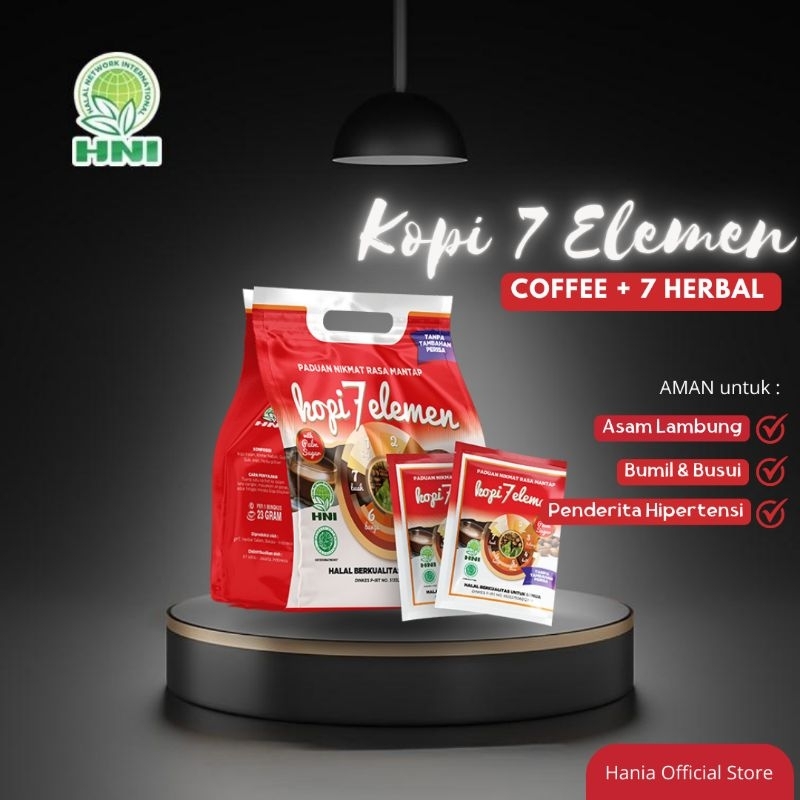 Jual Kopi 7 Elemen 10 Sachet Seven Coffee HNI HPAI Kopi Sevel