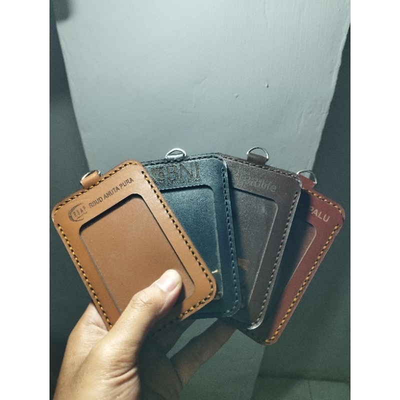 Jual ID CARD HOLDER KULIT ID CARD CUSTOM NAME TAG KULIT CUSTOM Shopee Indonesia