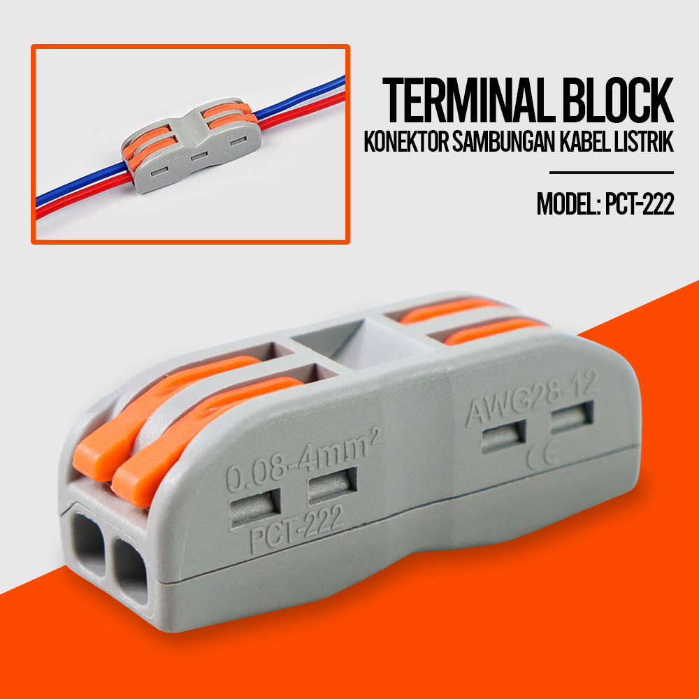 Jual Terminal Block Konektor Sambungan Kabel Listrik 1PCS PCT-222 ...