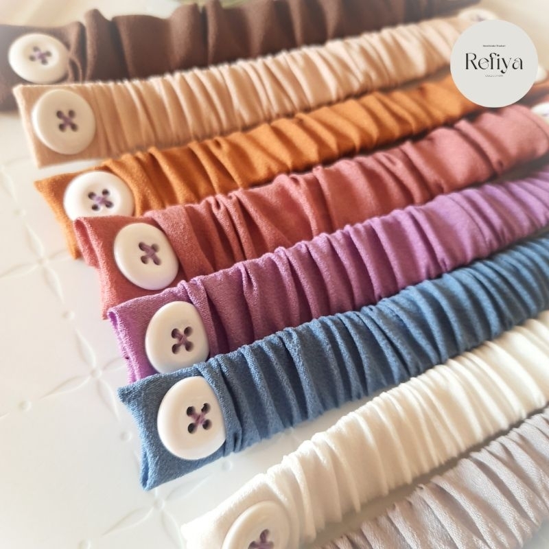 Jual (Min Order 5 Pcs) STRAP TALI MASKER HIJAB KAIN KANCING POLOS ...