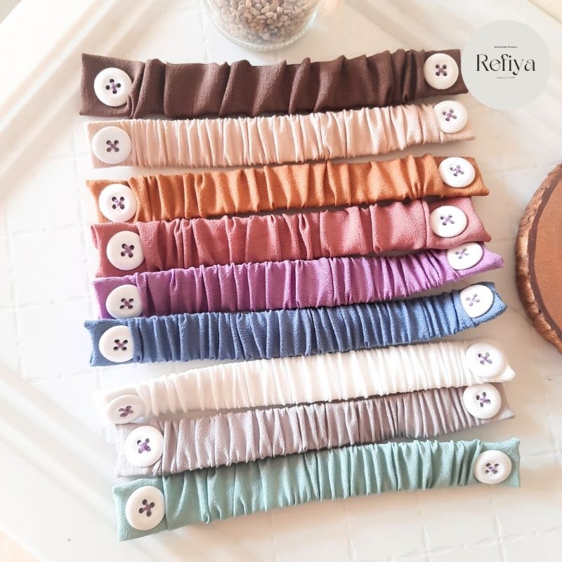 Jual (Min Order 5 Pcs) STRAP TALI MASKER HIJAB KAIN KANCING POLOS ...