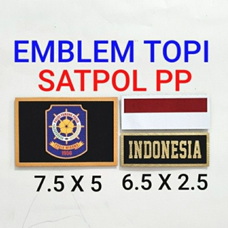 Jual Topi SATPOL PP Pamong Praja Tactical Army BONUS FREE 3 Emblem Patch  Prepet Perekat Velkro PDL
