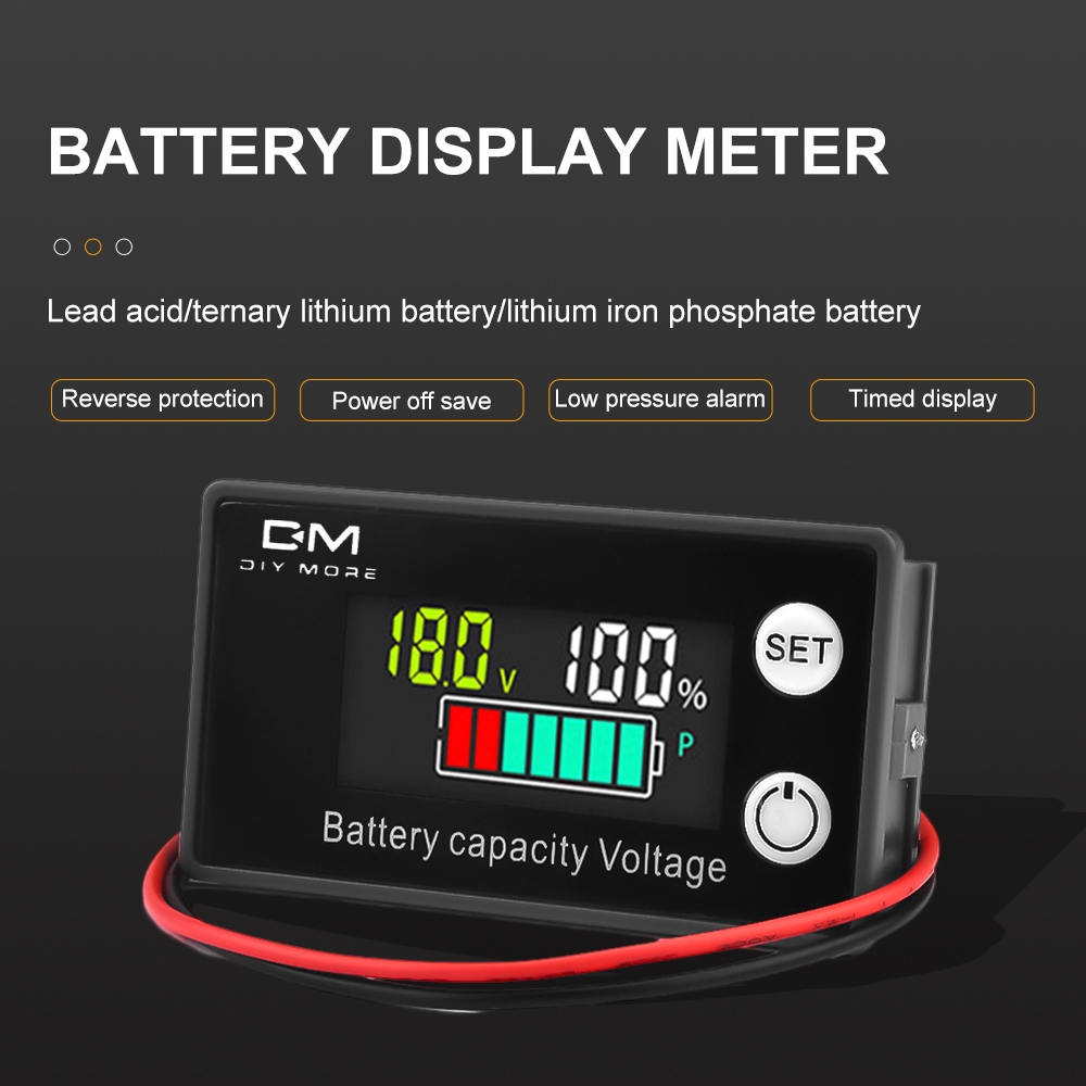 Jual 【model Tahan Air】voktta 6133a Dc8 100v Digital Lcd Fuel Meter Lithium Asam Timbal Dua Kabel 