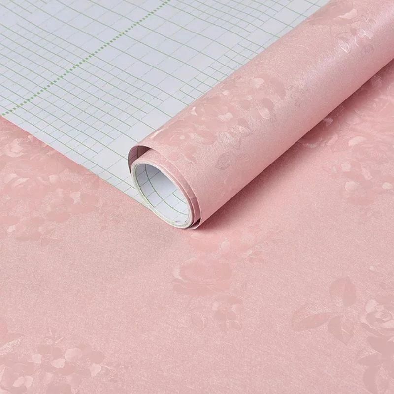 Jual Wallpaper Dinding Pink Polos Bertekstur Bunga Mewah Elegan Premium