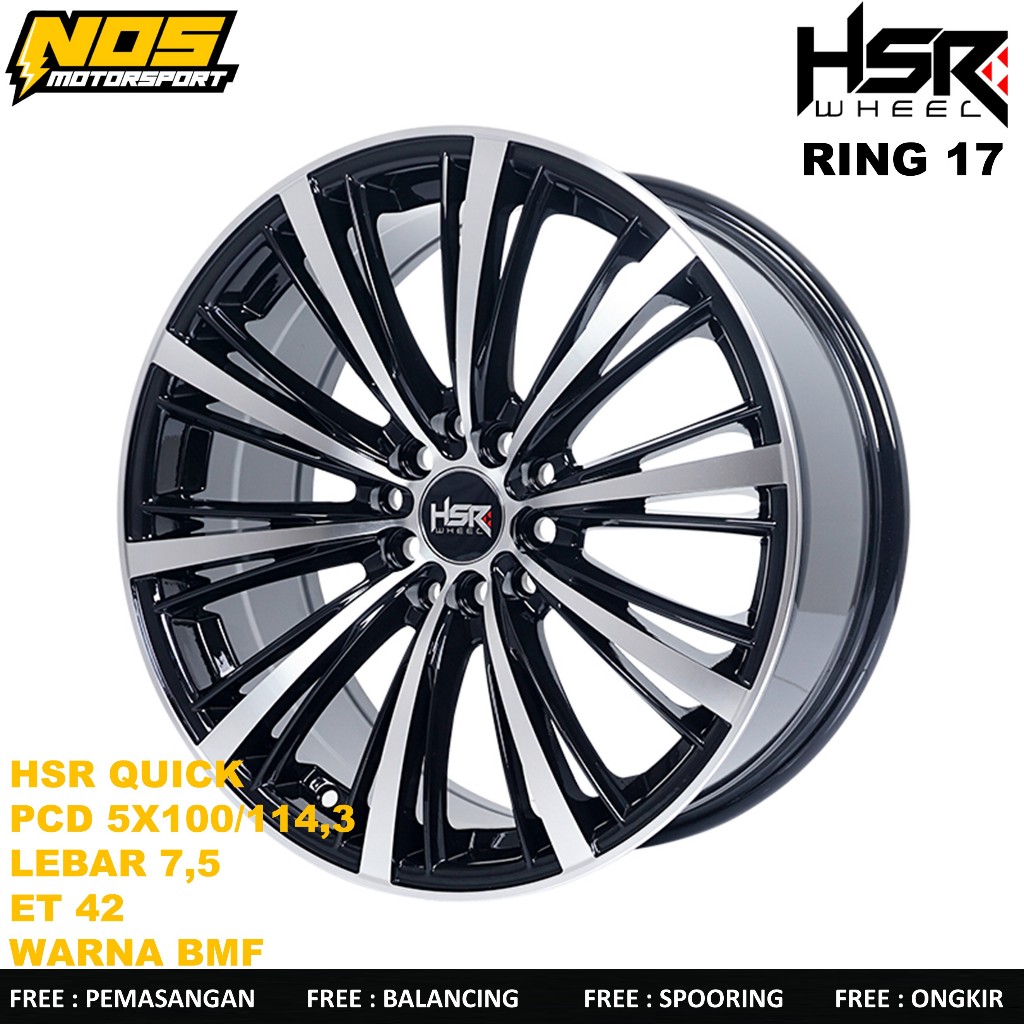 Jual VELG RACING MOBIL CIVIC VELOZ XPANDER HRV R17 HSR QUICK LEBAR 7,5/ ...