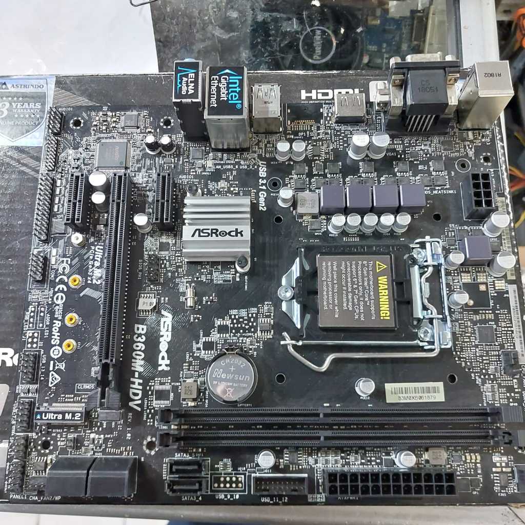 Jual mainboard motherboard B360 asrock B360m-hdv socket 1151 gen 8 gen ...