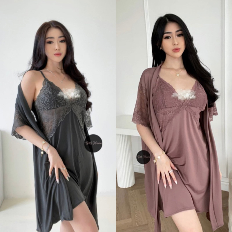 Jual baju tidur seksi long lingerie daster - Hitam - Kota Surabaya -  Derand-shop