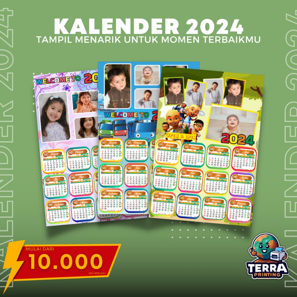 Jual KALENDER KARAKTER - KALENDER FOTO CUSTOM | Shopee Indonesia