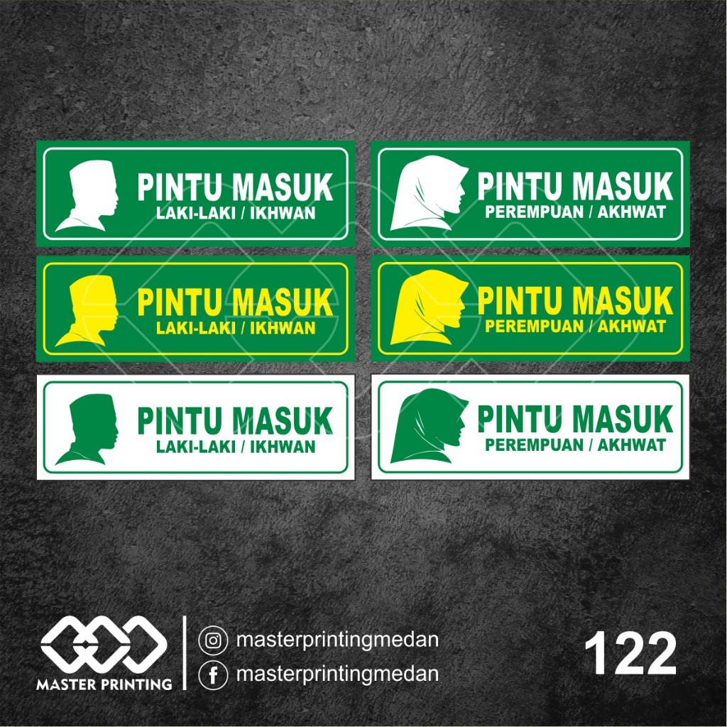 Jual 122 - Stiker Pintu Masuk Laki-laki dan Perempuan, Sticker Vinyl ...