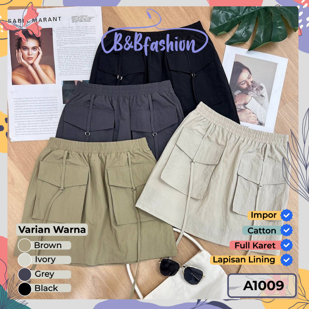 Jual Rok Mini Celana Cargo Skort Wanita Import Bangkok Premium / Pocket ...