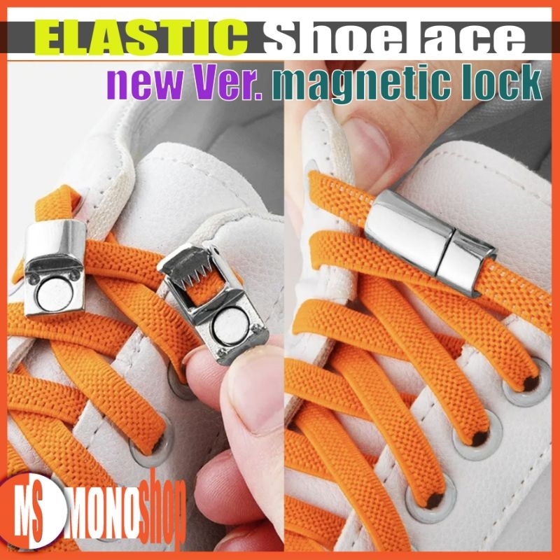 Jual lazy shoelace sneakers flat elastic shoelace lock tipe