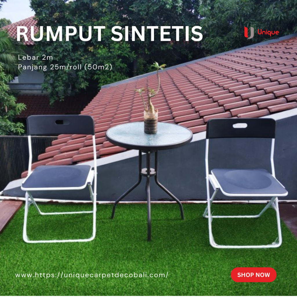 Jual Rumput sintetis jepang 2cm indoor outdoor / rumput taman anti