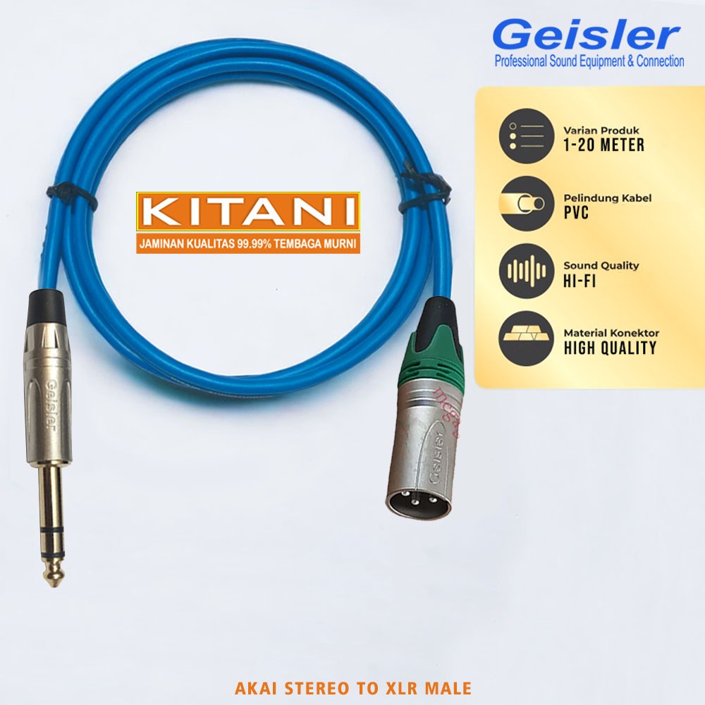 Jual Kabel Audio Kitani Kabel Mic Jack Akai Stereo To Xlr Male Geisler Shopee Indonesia