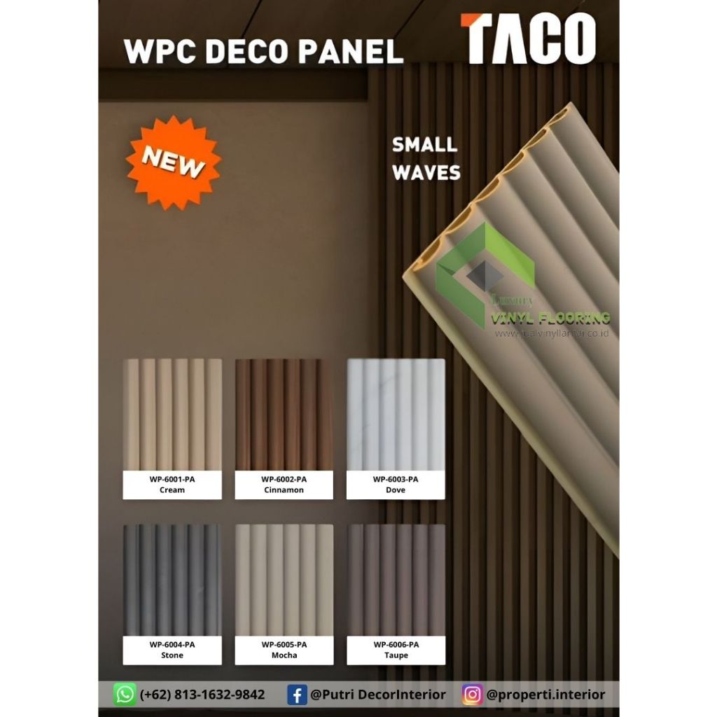 Jual Wpc Wall Panel Taco Kode Pa Xxx Uk Cm X M Tebal Mm