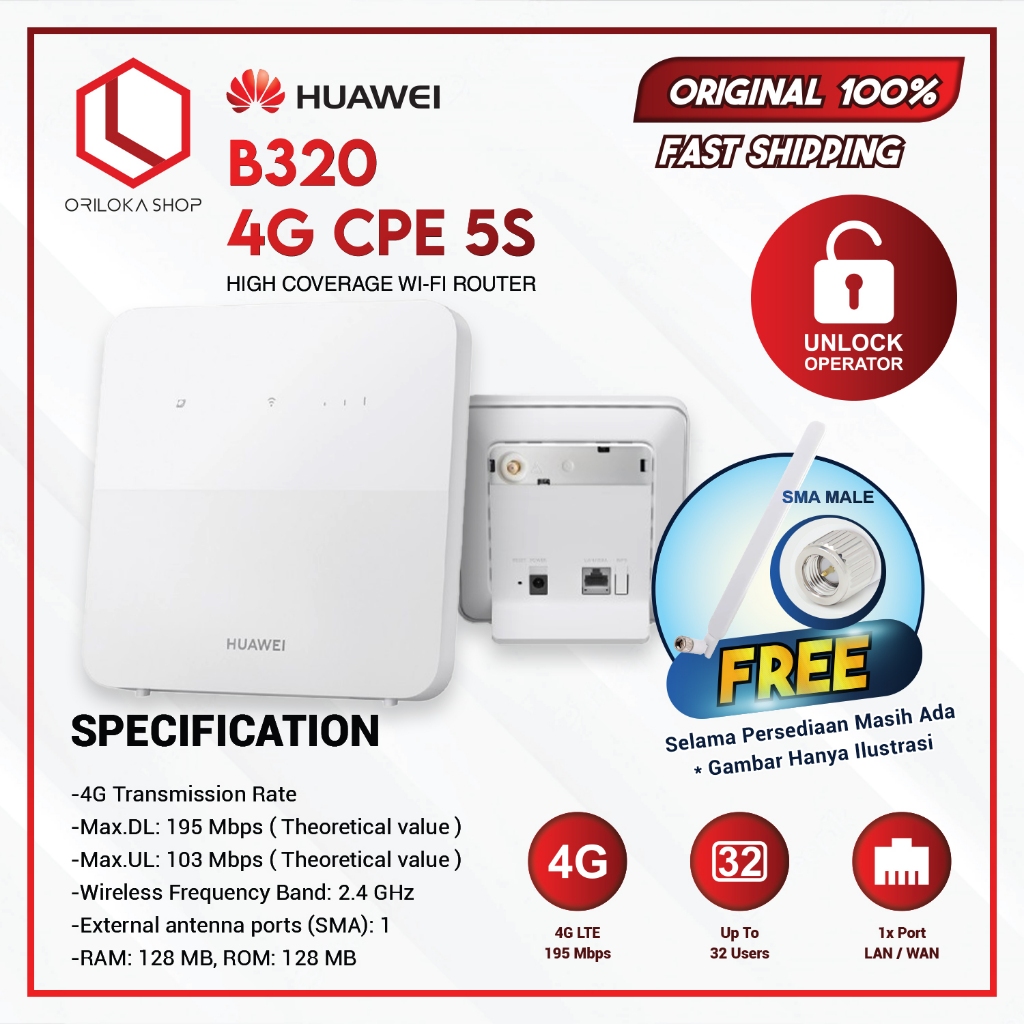 Jual Huawei B320 Penganti B312 Modem Router Wifi Unlock All Operator ...