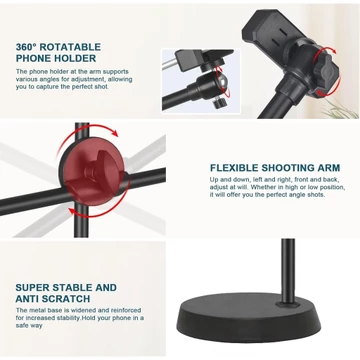 Holder Overhead Stand Tripod Hp Ringlight Kamera Lampu Fotografi Mua ZMA1 Stand Holder Meja