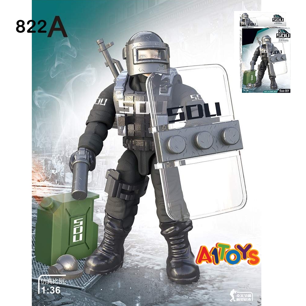 Jual Police mini figure mainan SWAT plastik mainan polisi set kecil ...