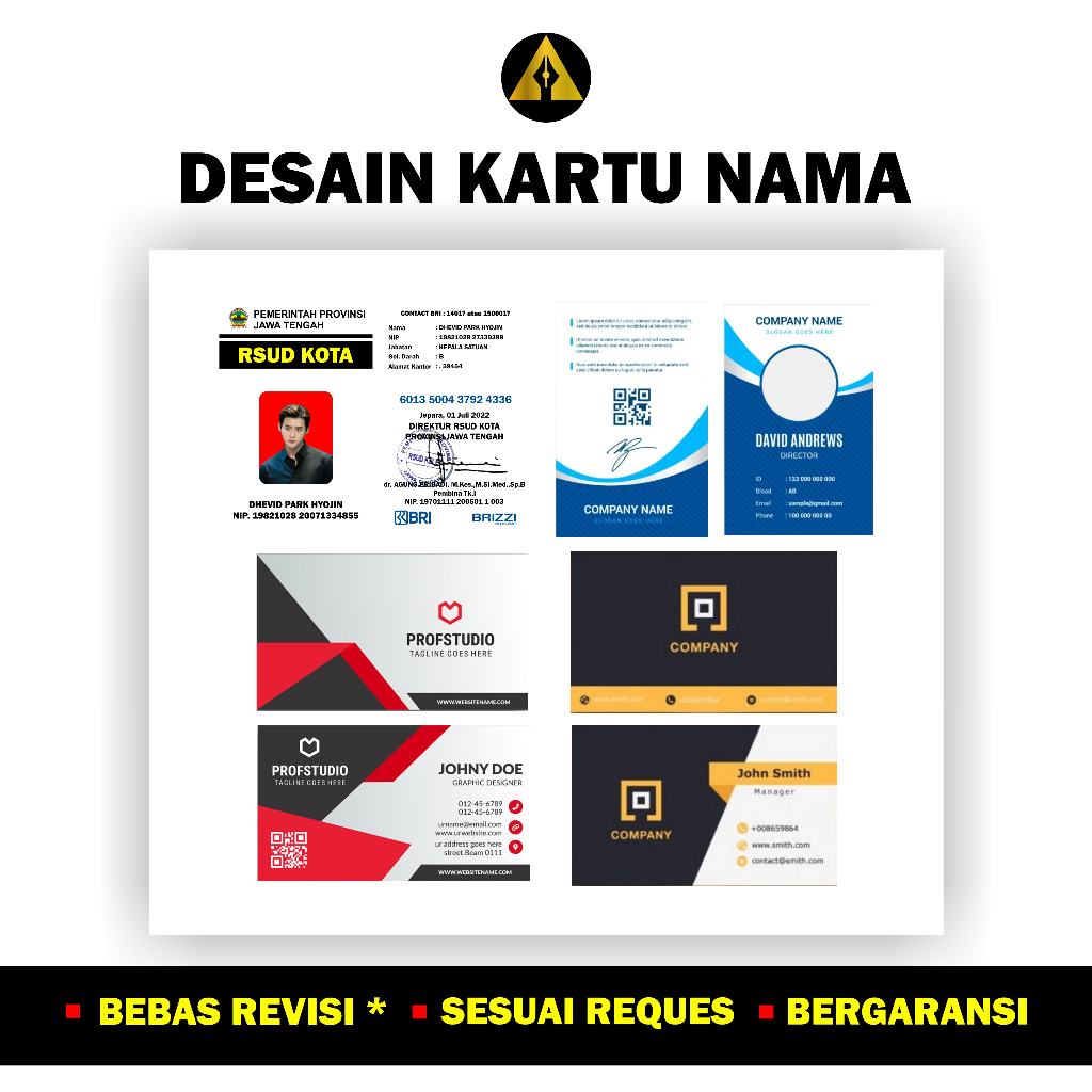 Jual JASA DESAIN KARTU NAMA, ID CARD, KARTU TAMU, KARTU VISITOR, KARTU
