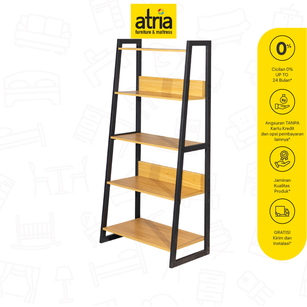 Jual Atria Rak Simpan Hiasan Shion Tall Cabinet Walnut SF-9809 ...