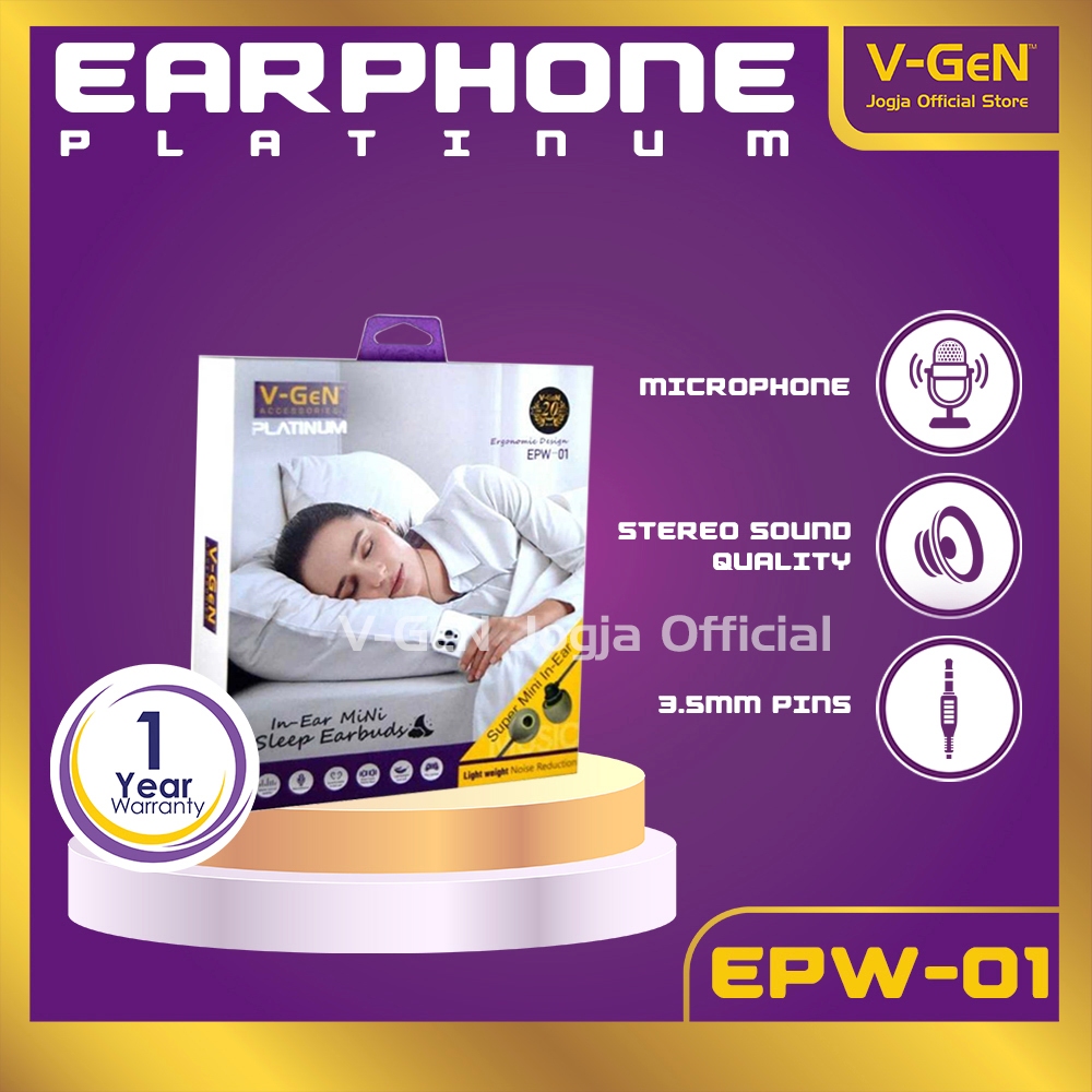 Jual Earphone V-GeN EPW-01 Platinum Mini in Ear Super Bass | Shopee ...