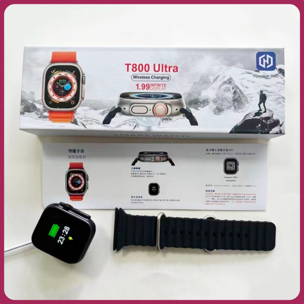 Jual Jam Tangan Smartwatch Ultra T800 AMOLED Series 8 T900 Bergaransi