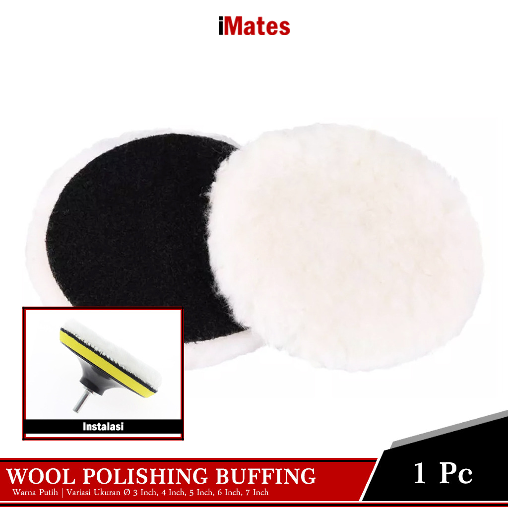 Jual Soft Wool Polishing Buffing Pads Benang Wol Poles Tempel Velcro 3