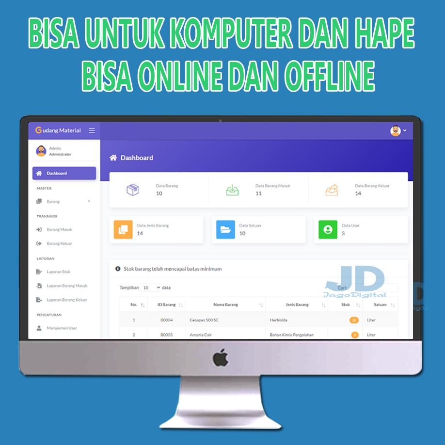 Jual Sistem Aplikasi Persediaan Barang Gudang Bisa Online Dan Offline Shopee Indonesia 6465