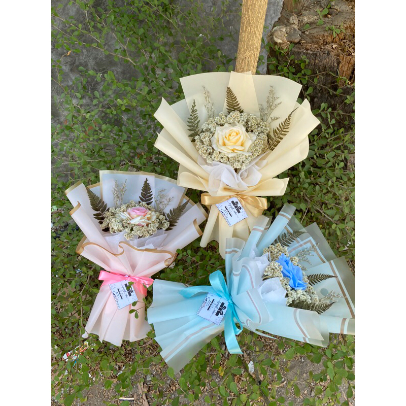 Jual buket bunga rustic / buket wisuda / bunga kering / hadia wisuda ...