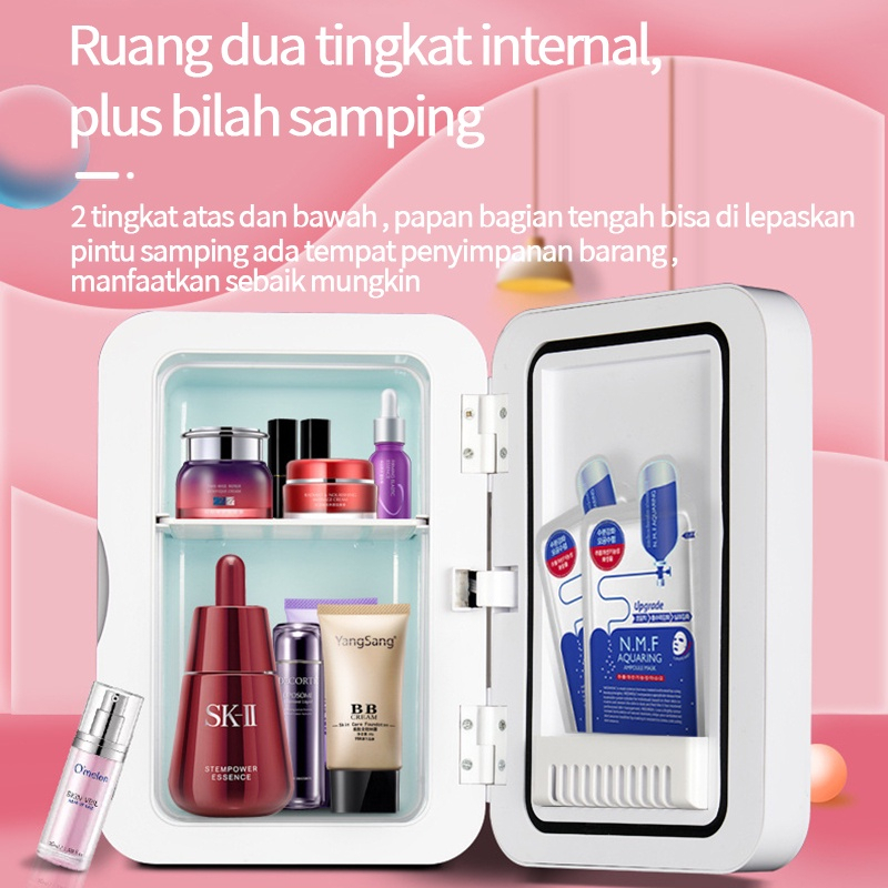 Jual Kulkas Skincare 8L Kulkas Mini Cermin LED / Kulkas Mini Skinecare ...