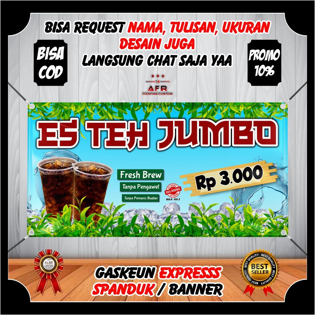 Jual Spanduk Es Teh Jumbo Viral Premium - Banner Minuman Es Teh Jumbo ...