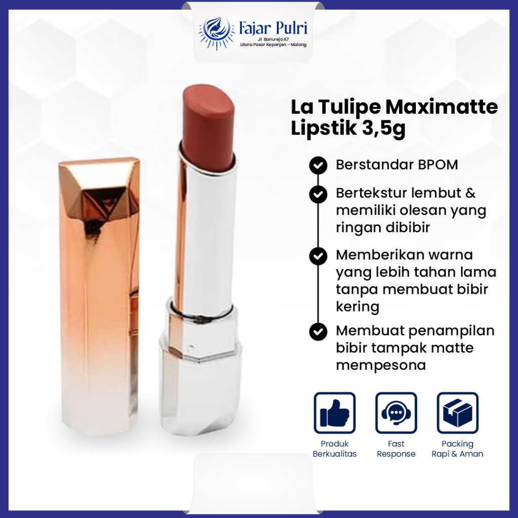Jual La Tulipe Maximatte Lipstik 35 Gram Longlasting Tekstur Lembut