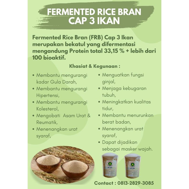 Jual 100% ASLI Fermented Rice Bran Cap 3 Ikan | Minuman Bekatul 300 ...