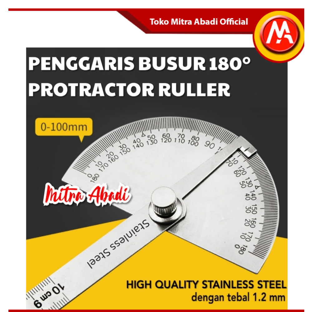 Jual Penggaris Busur 180° Stainless Steel Protractor Angle Ruler ...