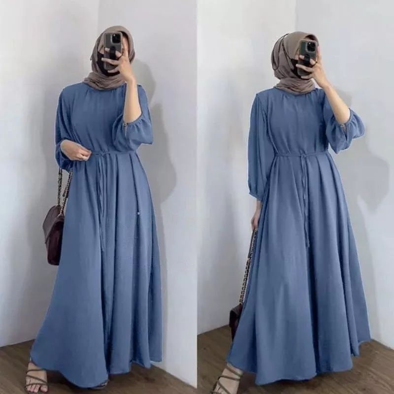DANIRA DRES GAMIS BAHAN CRINCLE AIRFLOW DRESS POLOS BUSUI SIZE S M L XL XXL