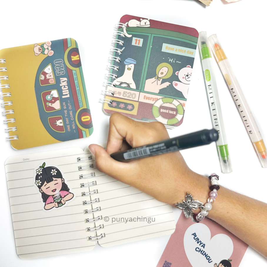 Jual Cute Small Note Book Buku Catatan Ring A7 80 Lembar | Shopee Indonesia