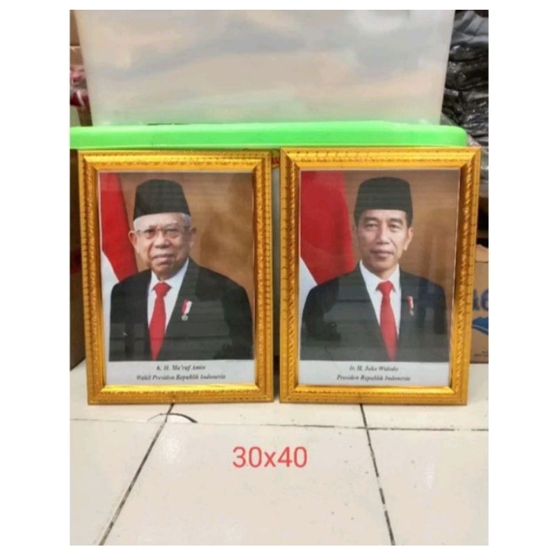 Jual Bingkai Poto Presiden Dan Wakil Presiden Ukuran 30x40cm | Shopee ...