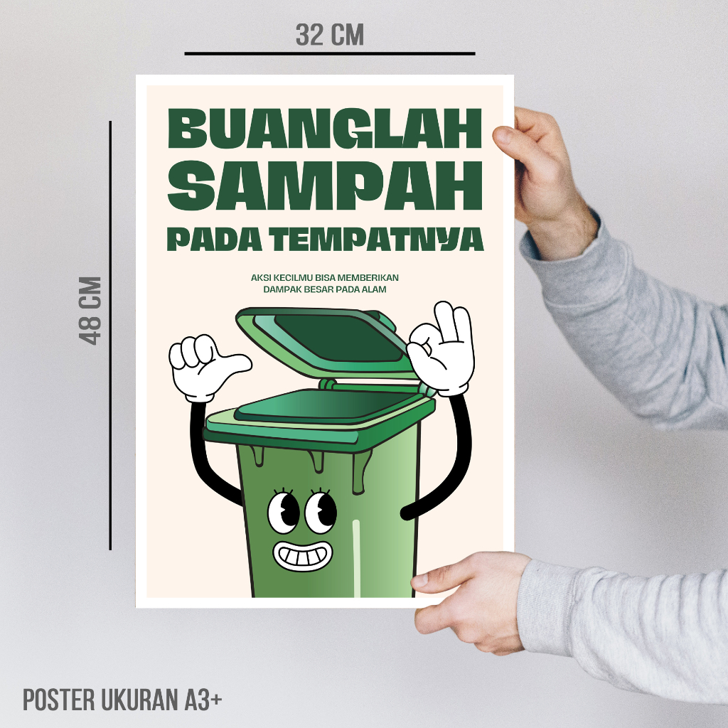 Jual Poster Dinding Buang Sampah Pada Tempatnya Ukuran A3 Plus