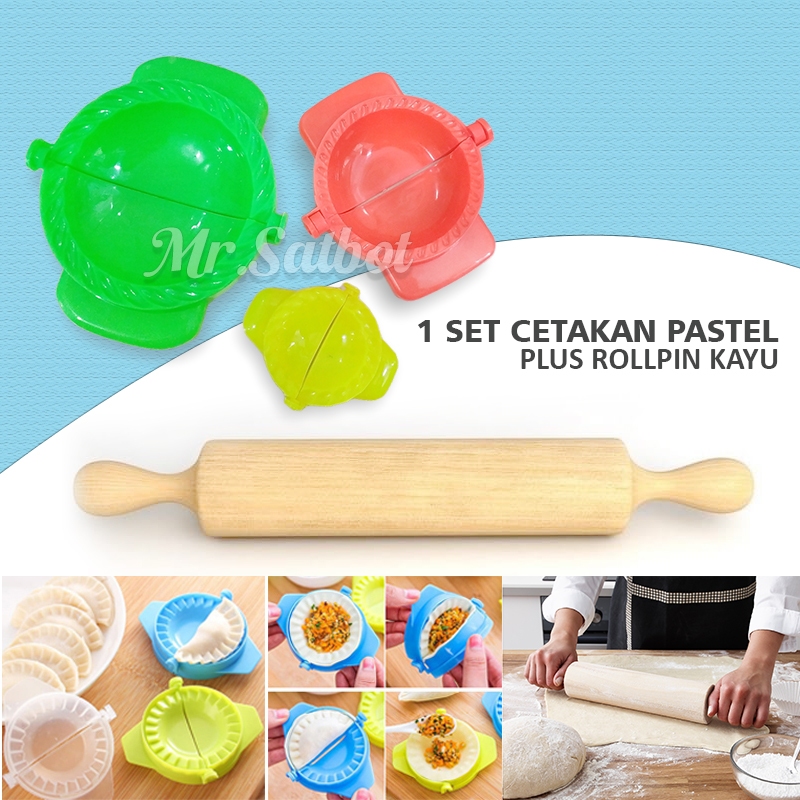 Jual 1 Set Cetakan Pastel Besar Sedang & Kecil Plus Gilingan Adonan ...
