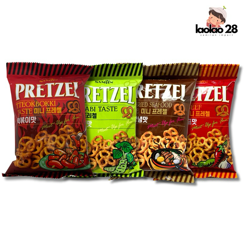 Jual Samjin Pretzel Korea Beef Spicy Seafood Cheese Wasabi Shopee