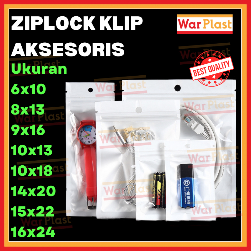 Jual Packing Plastik Klip Aksesoris Ziplock Kantong Aksesoris Plastik Ziplock Klip Putih 7904