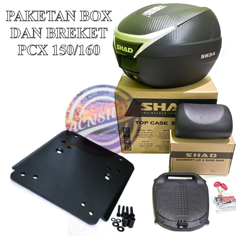 Jual Paketan Box shad 34 Plus Breket Box Pcx 150/ Pcx 160 | Shopee ...