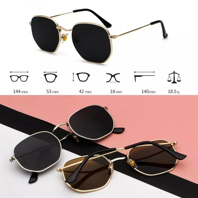 Jual Kacamata Hitam KM56 Kacamata Frame Metal Kecil Gaya Vintage unisex ...