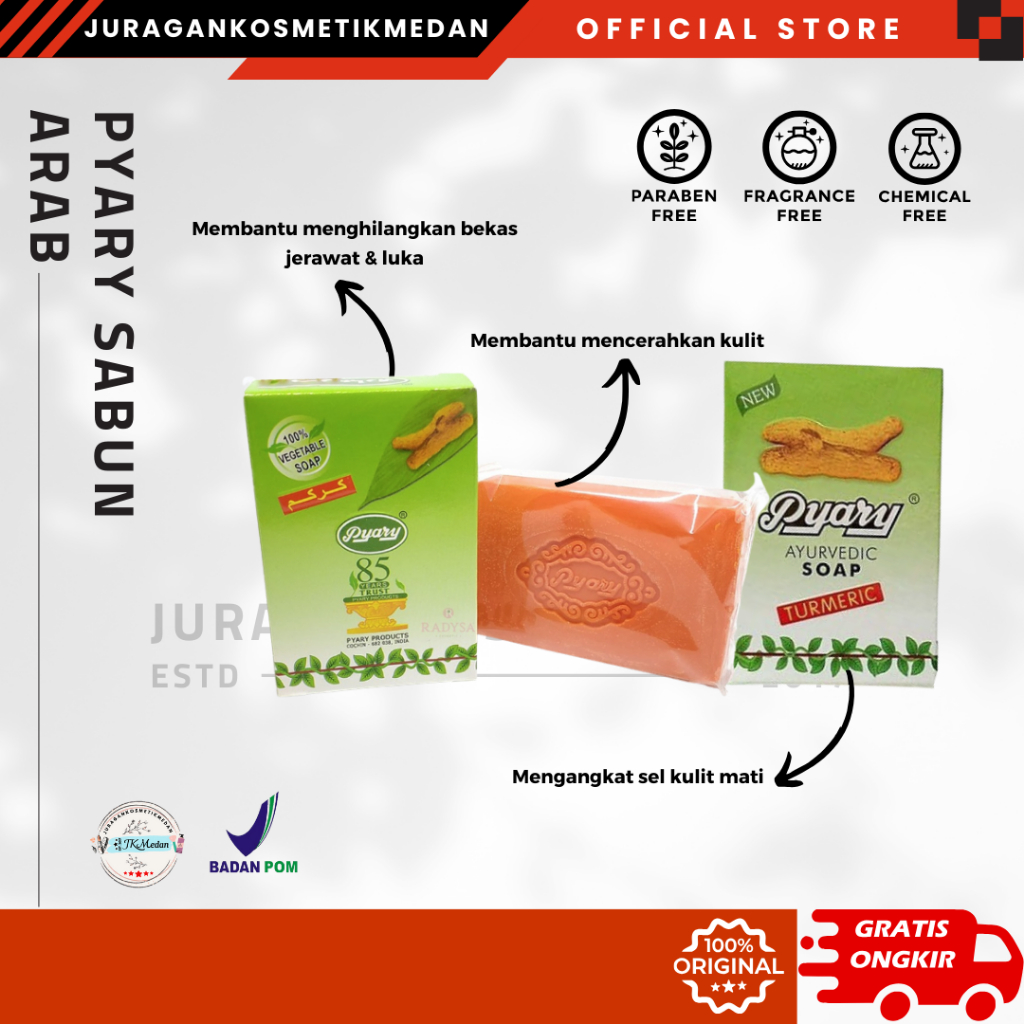 Jual SABUN ARAB PYARY ORIGINAL 100% TURMERIC SABUN MANDI BATANG MURAH ...