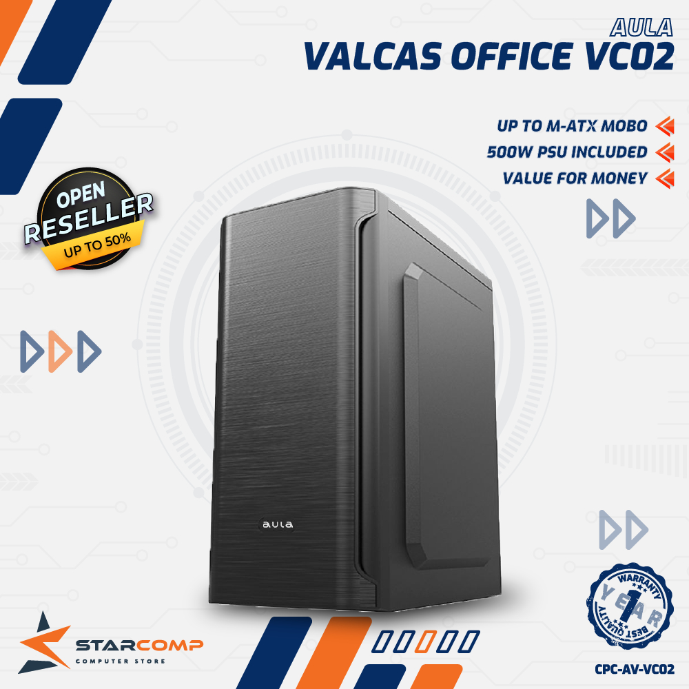 Jual Aula Valcas VC02 M-ATX Include PSU 500W + Fan 80cm Casing Office ...