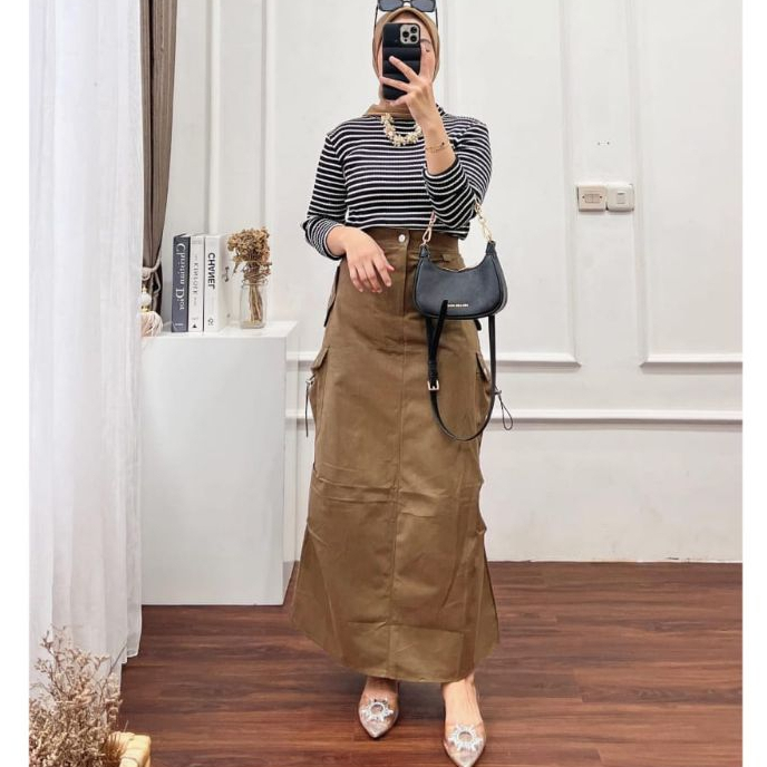 Jual Rok Skirt Wanita Rok Cargo Style Korean | Shopee Indonesia