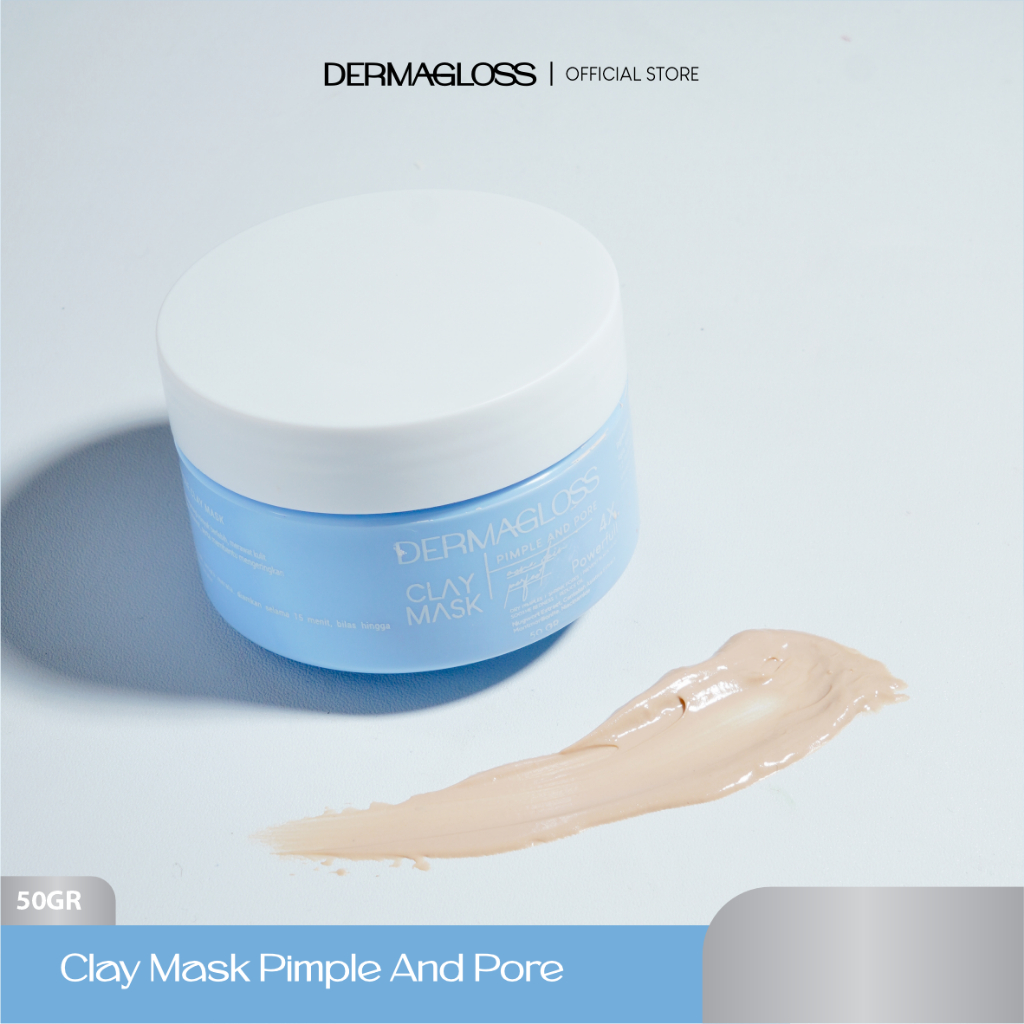 Jual DERMAGLOSS - Extra Clear Pimple & Pore Clay Mask | Shopee Indonesia