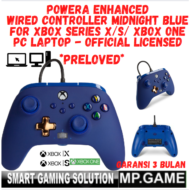 PowerA Enhanced Wired Controller Midnight Blue Xbox Series X/S/ Xbox One PC  Laptop Gamepad Joystick Stik