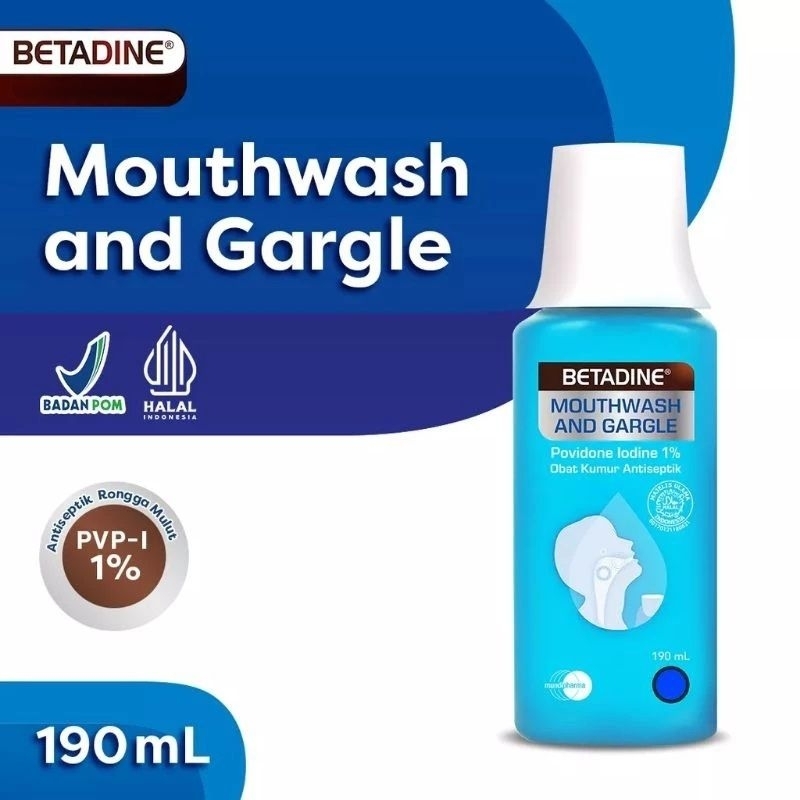 Jual Betadine Mouthwash and Gargle / Obat Kumur Antiseptik 190ml