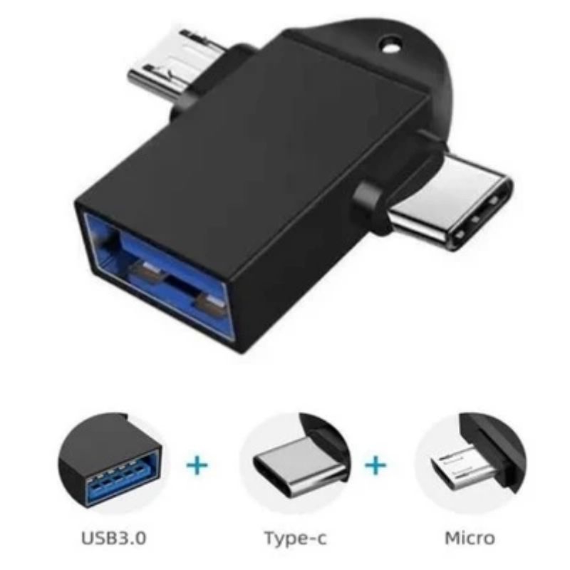 Jual Non kabel - 2 in 1 OTG Converter USB 3.0 Female to Micro USB &Type ...