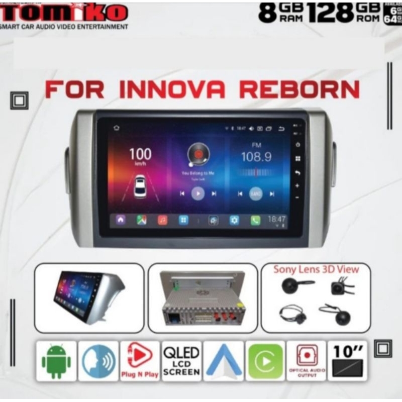 Jual Headunit Android TOMIKO Ram 8/128 Qled Inova Reborn + Kamera 360 ...